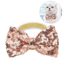 Christmas Cute Pet Bowtie Fashion Adjustable Sequin Dog Bow Tie Pet Collar Tie for Christmas 2024 - buy cheap