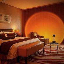 Pôr do sol lâmpada do projetor arco-íris atmosfera led night light para casa quarto coffee shop fundo decoração da parede usb lâmpada de mesa