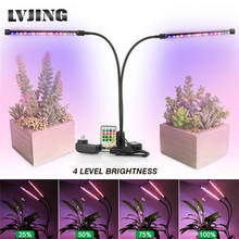LVJING-Lámpara LED de espectro completo para cultivo de plantas, tubo de luz para invernadero hidropónico con Clip de soporte, Control remoto, 24W 2024 - compra barato