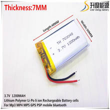 Celdas de batería recargables de iones de litio, 3,7 V, 1200mAh, 703048, para Mp3, MP4, MP5, GPS, móvil, bluetooth 2024 - compra barato