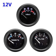 12V Car Voltmeter Fuel Level Gauge Meter 52mm Oil Pressure Meter Gauge Vehicle Universal Water Temperature Gauge Meter LED Light 2024 - buy cheap