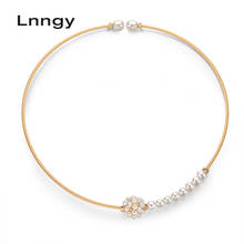 Lnngy 2020, 14K, покрыто золотом, ожерелье "Звездная пыль" 11,5 см натуральный пресноводный жемчуг элегантная циркониевая подвеска ожерелья из жемчуга для женщин, ювелирные изделия в качестве подарка 2024 - купить недорого