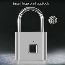Cadeado inteligente biométrico, cadeado inteligente de impressão digital usb recarregável elétrico impermeável ip65, cadeado portátil para porta de casa bolsa mala 2024 - compre barato