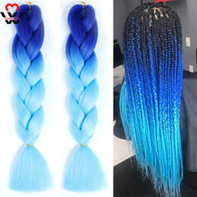 MANWEI 100g 24 Inch Synthetic Braiding Ombre Color Synthetic Hair Extension Crochet Twist Jumbo Braiding Kanekalon Hair 2024 - buy cheap