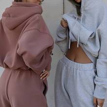 Moda 2 peça conjunto feminino casual oversized hoodies moletom solto moletom outono roupas femininas joggers esporte terno 2024 - compre barato