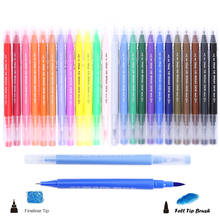 NEW Colorful Dual Tip Brush Pen Fine Liner and Brush Art Marker Pens Watercolor Pens Drawing Painting Coloring Manga Calligraphy 2024 - buy cheap