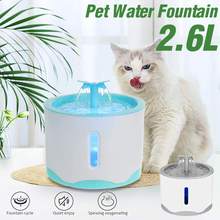 Fuente de agua automática para gatos, alimentador de agua silencioso eléctrico con USB, tazón bebedero para mascotas, dispensador de bebidas para perros y gatos, 2,6 L 2024 - compra barato