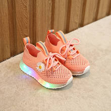 Children's LED shoes Boys and girls Fashion Daisy Sports shoes Cute Summer Mesh Sneaker bebe toddler baby light luminou XZ19091 2024 - buy cheap