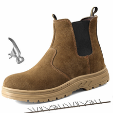 Botas de trabajo impermeables para hombre, zapatos de seguridad con punta de acero y punta de acero, antideslizantes, a prueba de perforaciones, para invierno 2024 - compra barato