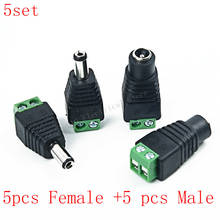 Adaptador de toma de corriente para tira de luces led, 5 unidades hembra + 5 unidades macho DC, 2,1x5,5mm, 3528/5050/5730 2024 - compra barato