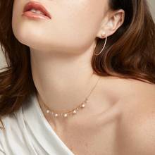 Delicate 925 Sterling Silver Freshwater Pearl Charming Choker Necklaces Gold Filled Women Bijoux Drip Cz Statement Fine Jewelry 2024 - buy cheap