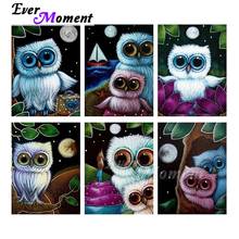 Ever Moment-pintura de diamantes de dibujos animados de búho, Bordado hecho a mano de resina completa cuadrada, Kit de decoración ASF2152 2024 - compra barato