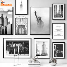 Estatua de la libertad de Nueva York, carteles nórdicos en blanco y negro e impresiones, arte de pared, pintura en lienzo, imágenes de pared para decoración de sala de estar 2024 - compra barato