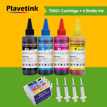 Многоразовый чернильный картридж Plavetink для Epson T0921 Stylus TX106 TX109 TX110 TX117 TX119 CX4300 картриджи + 4 шт. набор для заправки чернил 2024 - купить недорого