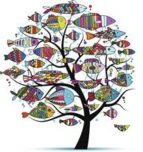 AZSG Various Fishes In The Tree Clear Stamps For DIY Scrapbooking/Card Making/Album Decorative Silicone Stamp Crafts 2024 - buy cheap