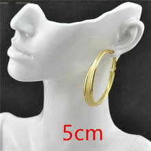 Women's Earrings clipped on the ears not require pierced ears Large circle gold plating Stylish versatile Young Ladies Earrings 2024 - buy cheap