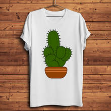 Special middle finger cactus funny t shirt homme men summer new white casual short sleeve tshirt unisex hipster streetwear tee 2024 - buy cheap