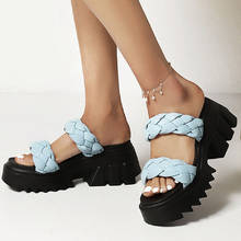 Summer Shoes Women Mules Knitted Design slippers Platform Sandals Flip Flops slides Heels Casual Fashion Women beach shoes 2024 - buy cheap