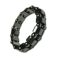 Health care Black healf moon magnetic black stone magnetic therapy slimming Bracelet Weight Loss Round Black Stone Bracelets 2024 - buy cheap