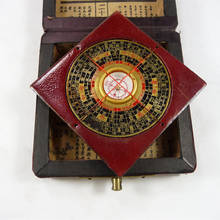 Handwork velho china utilizável compasso com caixa de madeira pintura dragon phoenix Caixas de metal artesanato 2024 - compre barato