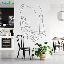 Moda mulher uma linha arte decalque minimalista mordern sala de estar decoração casa removível vinil adesivos parede bd657 2024 - compre barato