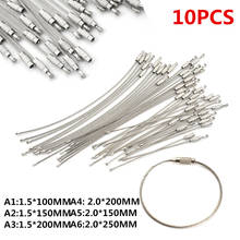 10Pcs 10/20/25cm Keychain Tag Rope Stainless Steel Wire Cable Loop Screw Lock Gadget Ring Key Keyring Circle Camps Hanging Tool 2024 - buy cheap