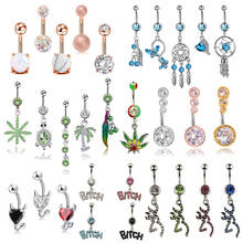 1pc Sexy Navel Piercing Belly Ring Belly Button Rings Barbell Bar Zircon Dangling Ombligo Party Round for Woman Body Jewelry 14g 2024 - buy cheap