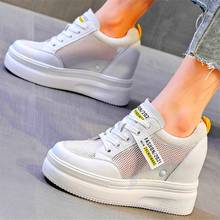 Casual Shoes Women's Cow Leather Ankle Boots Summer Fashion Sneakers Platform Wedge High Heels Breathable Shoes 2024 - buy cheap