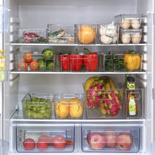 Organizador apilable para refrigerador, caja de almacenamiento con asas recortadas, para congelador, despensa de alimentos 2024 - compra barato