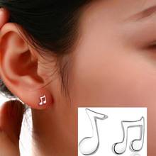 Musical Note Stud Earrings For Women Silver Color Earing Earings Jewelry Earring Brincos Brinco Oorbellen Women's Stud Earrings 2024 - buy cheap