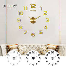 DIY 12v Digital Large Wall Clock Home Decoration Mirror Wall Clock Sticker Vinyl Modern Design Clock on The Wall for Living Room 2024 - buy cheap