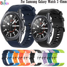 Pulseira de silicone de 22mm, pulseira para samsung galaxy watch 3 45mm, pulseira de substituição esportiva inteligente 2024 - compre barato