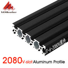 1PCS BLACK 2080 European Standard Anodized Aluminum Profile Extrusion 100-800MM Length Linear Rail for CNC 3D Printer V-Slot 2024 - buy cheap