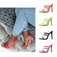 Новая обувь женские туфли на высоком тонком каблуке ярких цветов в римском стиле Большие размеры 35- 43 2024 - купить недорого