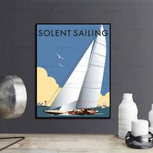 Canvas Painting Visit Beachy Head Sailing Travel Vintage Wall Pictures Canvas Posters Coated Wall Stickers Home Decoration Gift 2024 - buy cheap