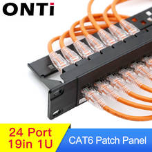 ONTi 19in 1U стойка, 24 порта, прямая CAT6 патч-панель, сетевой кабель RJ45, адаптер Keystone разъем ethernet, распределительная рамка 2024 - купить недорого