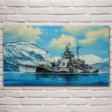 battleship type bismarck warship artwork fabric posters on the wall picture home art living room decoration KM342 2024 - buy cheap