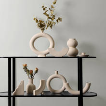 Florero minimalista de cerámica nórdica para decoración, jarrón de flores secas con composición Floral, Arte Creativo, 2021 2024 - compra barato