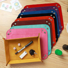 9 Colors Foldable Dice Tray Key Wallet Coin Box Office Desktop Storage Box Bar PU Leather Quadrilateral Club Dice Storage Tool 2024 - buy cheap