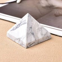 1pc pedra natural branco turquesa pirâmide cura energia pedra reiki ponto de cristal torre casa decoração meditação minério mineral presente 2024 - compre barato