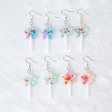 1 pair Star-shape  Drop Earrings Fake Resin Lollipops Colorful Candy bff friendship  For Women Jewelry 2024 - buy cheap