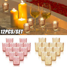 12Pcs/Set Creative Glass Candle Holder Votive Tealight Candlestick Romantic Home Bar Wedding Decorative Cup (without Candle) 2024 - купить недорого