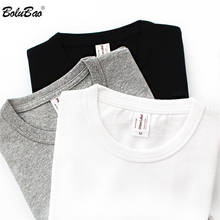 Bolubao-camiseta masculina casual de verão, camiseta de marca de qualidade, cor sólida, base, gola em o, manga curta, camiseta, masculina 2024 - compre barato