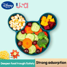 Disney Baby Solid Feeding Dish Cartoon Mickey Food Silicone Bowl Suction Service Plate Children Dining Tableware Goods Children 2024 - buy cheap