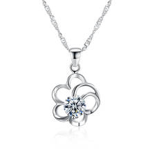 ZEMIOR Sterling Silver 925 Drop Necklaces For Women Charm Hollow Flower With Trendy Cubic Zirconia Pendant Necklace Jewelry Gift 2024 - buy cheap