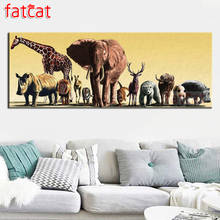Fatcat elefante girafa rinoceronte grande diy pintura daipor bricolagem quadrado completo broca redonda strass bordado decoração animal ae1944 2024 - compre barato