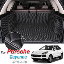 The Trunk Floor Leather Liner Car Trunk Mat Cargo Compartment Floor Carpet For Porsche Cayenne 2018-2020 2024 - buy cheap