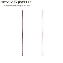 Neoglory 2020 New Fashion 1.5MM CZ 1Row 9cm Claw Chain Crystal Tassel Earrings For Women Bride Jewelry For Wedding Gift Souvenir 2024 - buy cheap