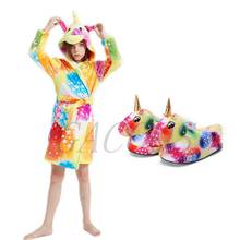 Winter Unicorn Hooded Children Bathrobes Kids Star Rainbow Bath Robe Animal For Boys Girls Pyjamas Nightgown Kids Sleepwear Robe 2024 - buy cheap
