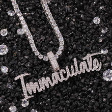 Hip Hop AAA CZ Stone Pave Bling Ice Out Letter Immaculate Pendants Necklace for Men Rapper Jewelry Gold Color 2024 - buy cheap